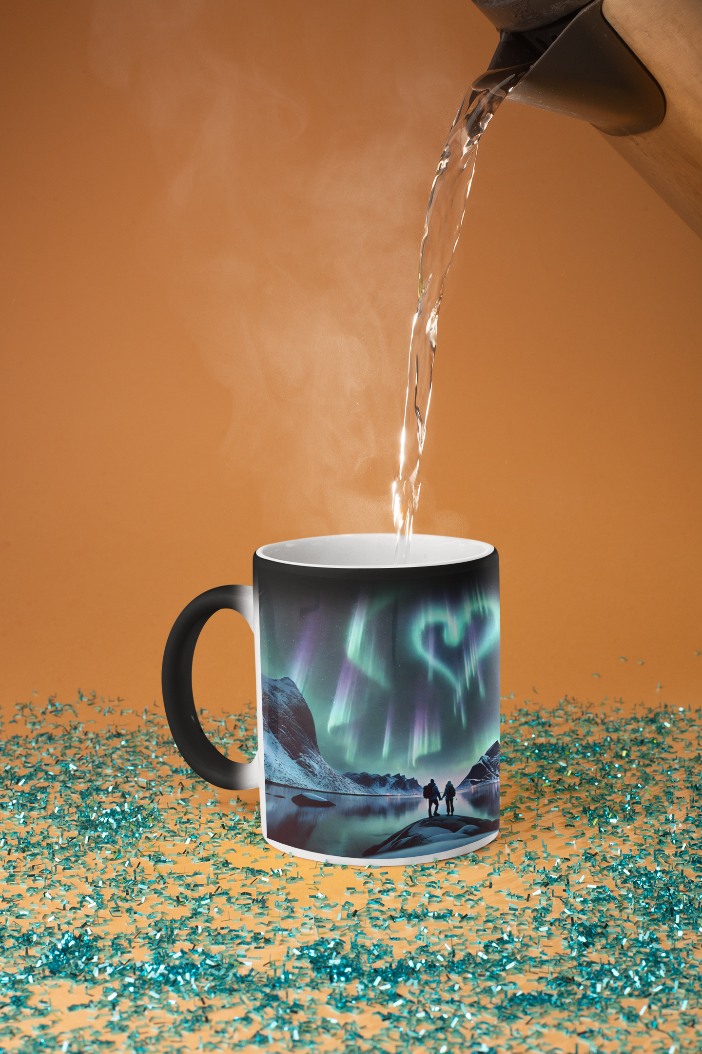 Heat-Reveal Heart of the Northern Lights Magic Mug