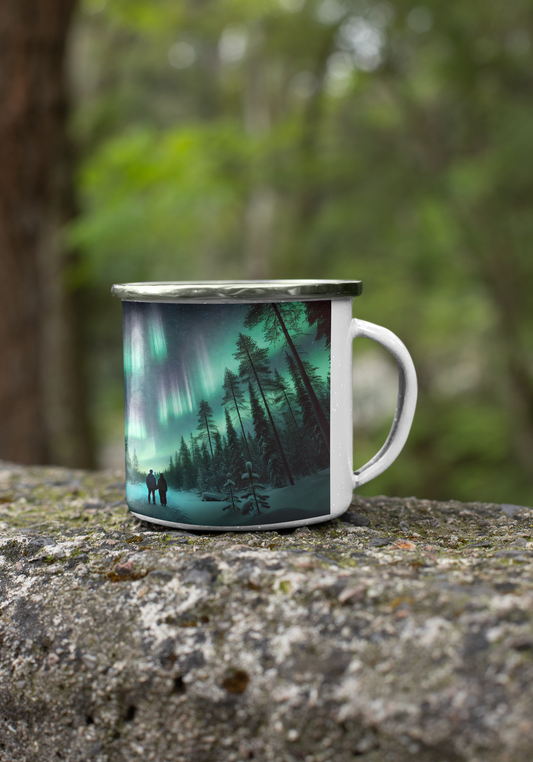 Couple In The Forest Enamel Mug